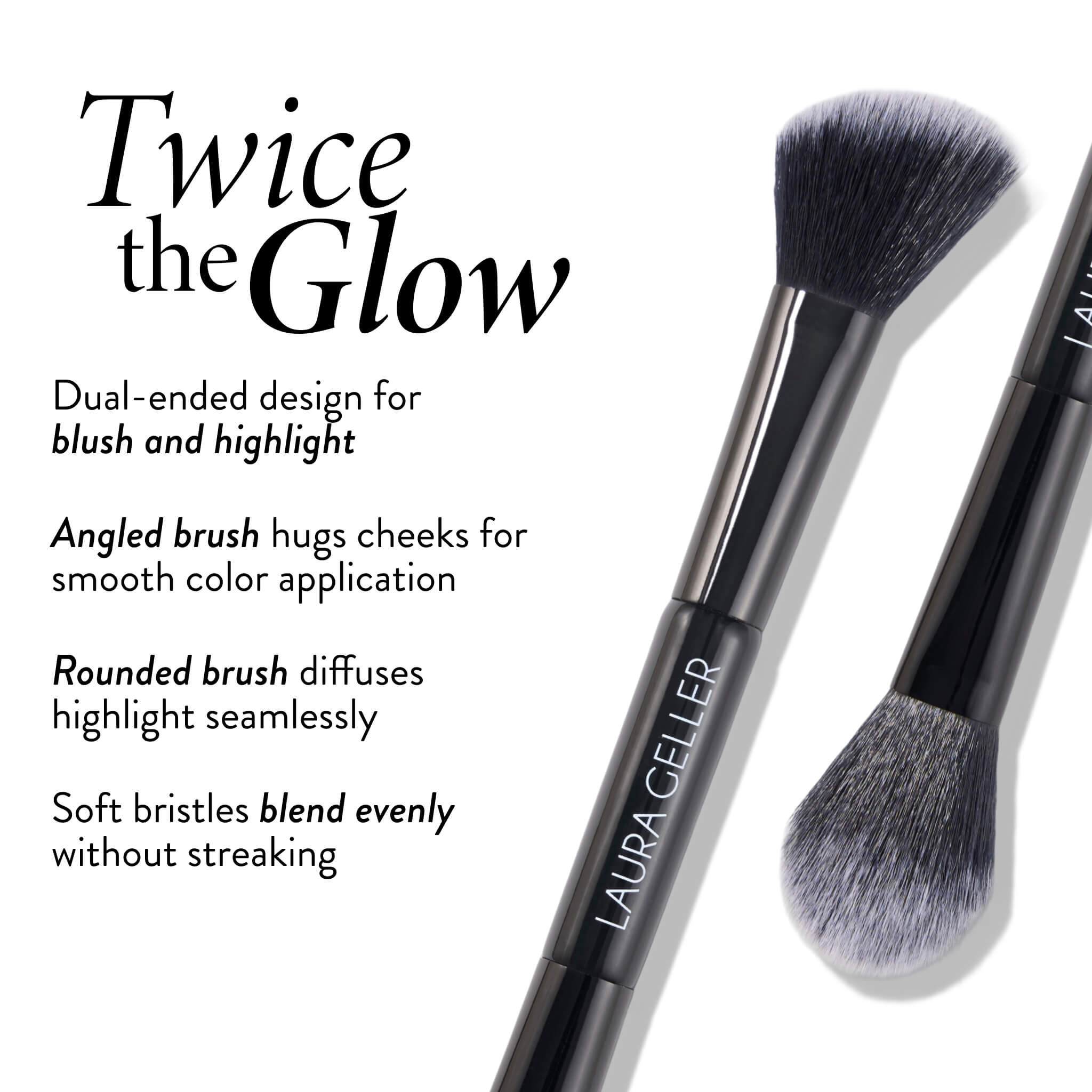 Dual-Ended Highlighter + Blush Brush